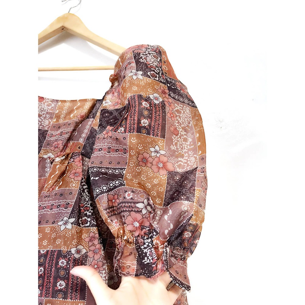 SELKIE The Patchouli Puff Dress in Brown Size S NWOT - Picture 9 of 16